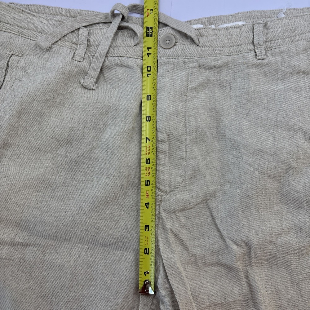 Men's Porter & Ash Linen Blend Pants Men's 36 (36x29.5) Tan Beach Drawstring - Picture 9 of 11